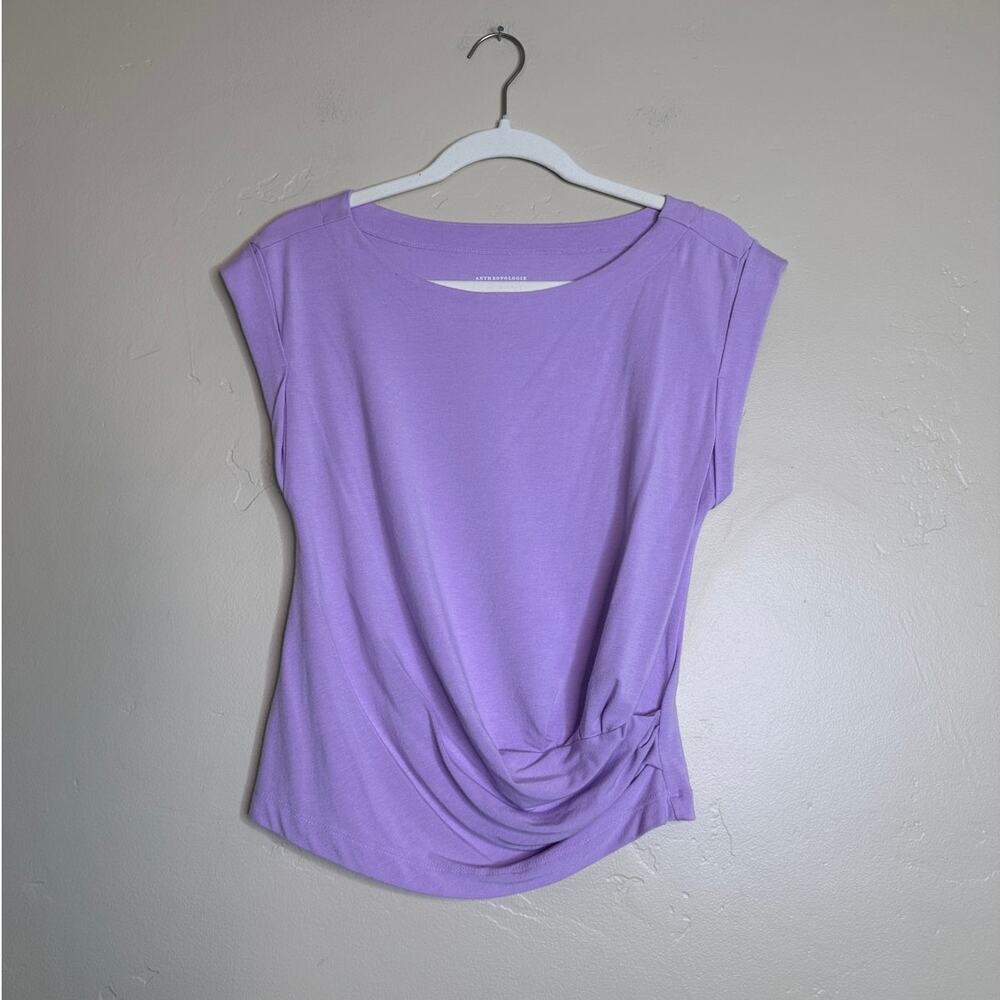 by Anthropologie Lavender Twist Front Muscle Tee XS